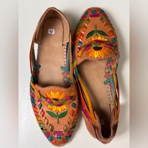 UNBRANDED Sunflower Huarache Artesanal Mexican Sandals Handmade US Size 4